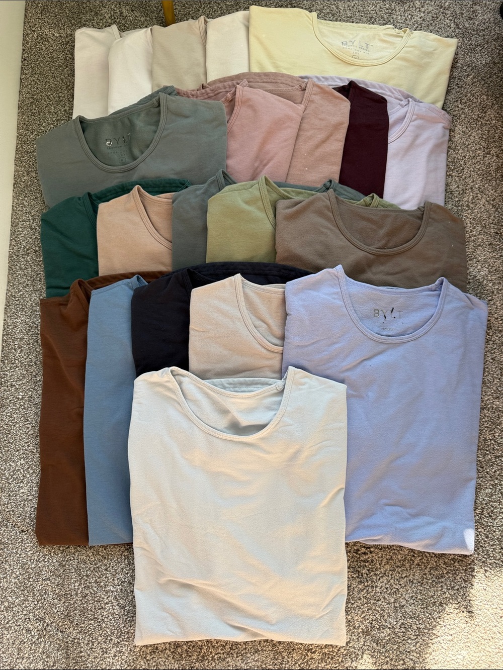 Mixed Solid Crew Neck Tee Bundle - Neutral & Pastel Colors